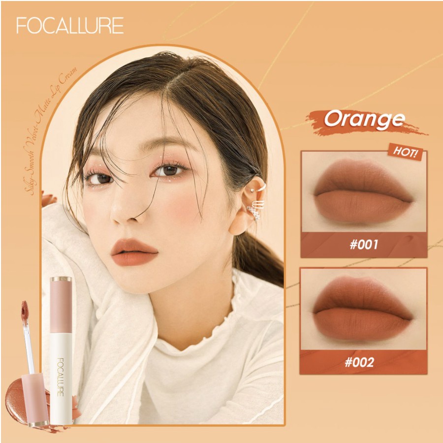 FOCALLURE Lipstik Velvet Matte #ConfidenceHalo Velvet-Matte Lip Cream Lipstick Mewarnakan Bibir Sempurna  FC020