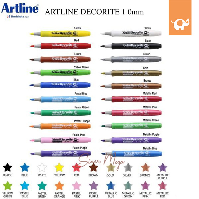 

Artline Decorite Colours Marker 1.0mm / Bullet Tip 1.0mm EDF-1 / EDFM-1