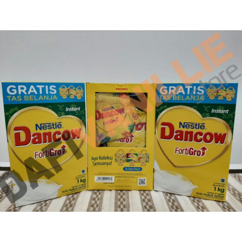 Dancow Fortigro Susu Bubuk Original 1000 gr berhadiah Tas