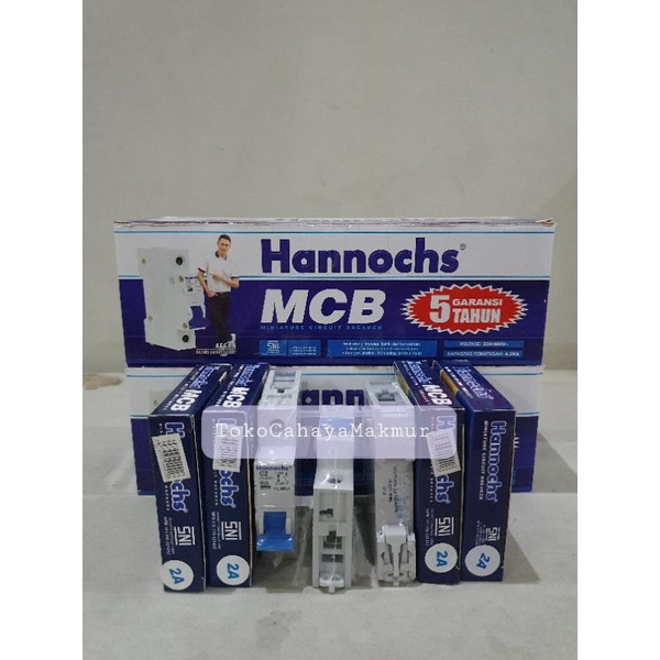 MCB Stut 1P 1Phase Hannochs 2A 2 Ampere &amp; 4A 4 Ampere SNI