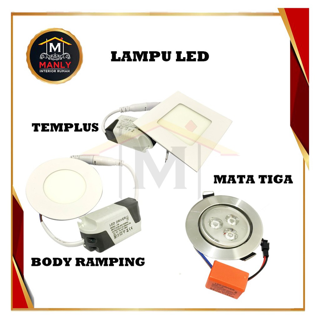 Lampu Downlight Panel Led Spot 3W Mata 3 Lampu Plafon Spotlight Down Light Spot