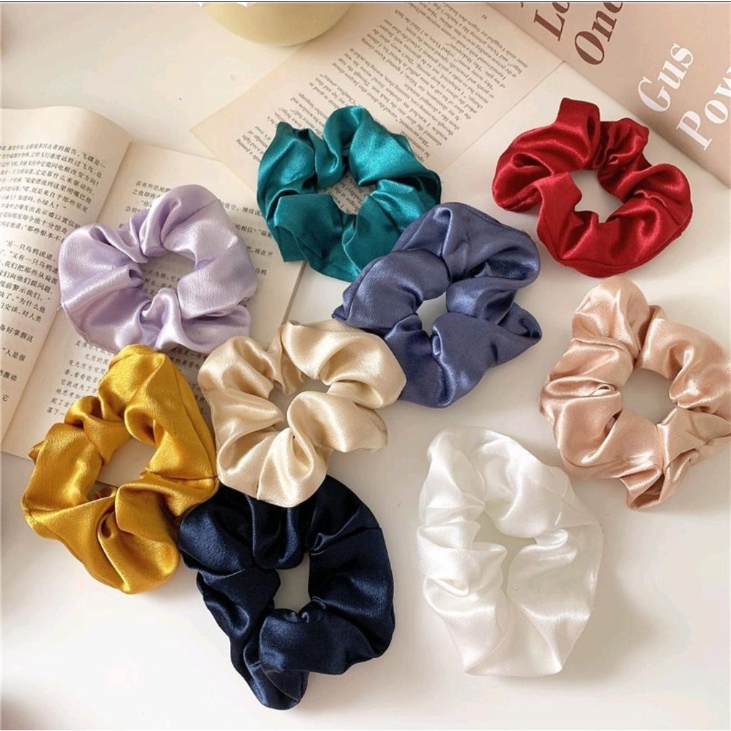 Ikat Rambut Scrunchie Polos Ala Korea / Scrunchie Hair Bands