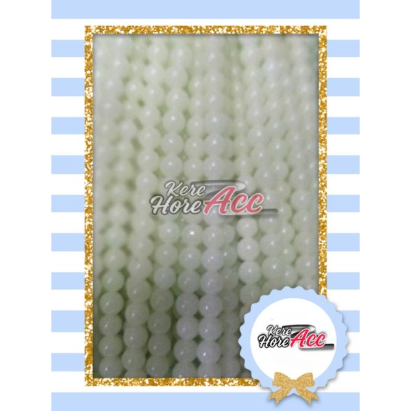 MANIK BATU FOSFOR RENCENGAN BAHAN GELANG KALUNG BATU ALAM ASLI  6mm 8mm10mm  FREE TALI KARET ELASTIS