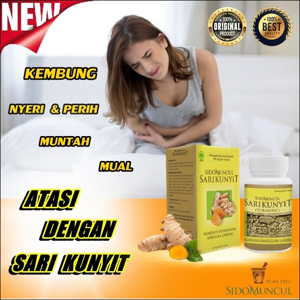 TERLARIS kapsul sari kunyit sidomuncul obat herbal untuk sakit maag dan lambung alami asli paling am