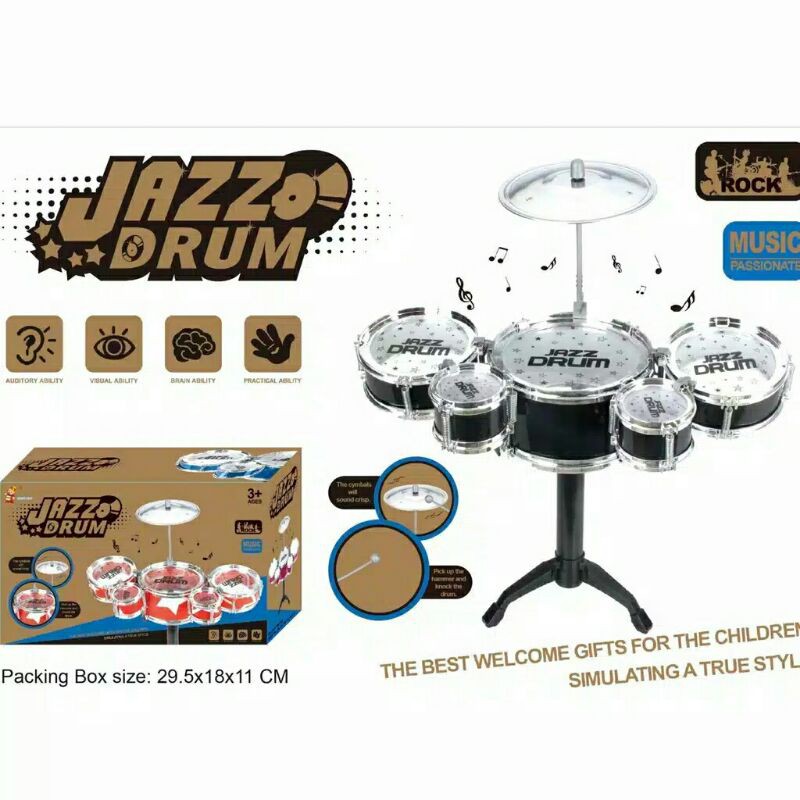 MAINAN DRUM / MUSIK JAZZ DRUM 6684 ANAK / MAINAN EDUKASI MUSIK DRUM SET / DRAM ANAK