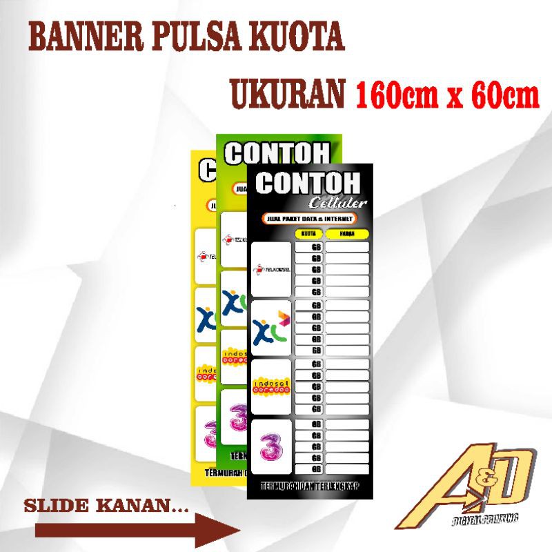 Banner  pulsa & kuota 160cm x 60cm