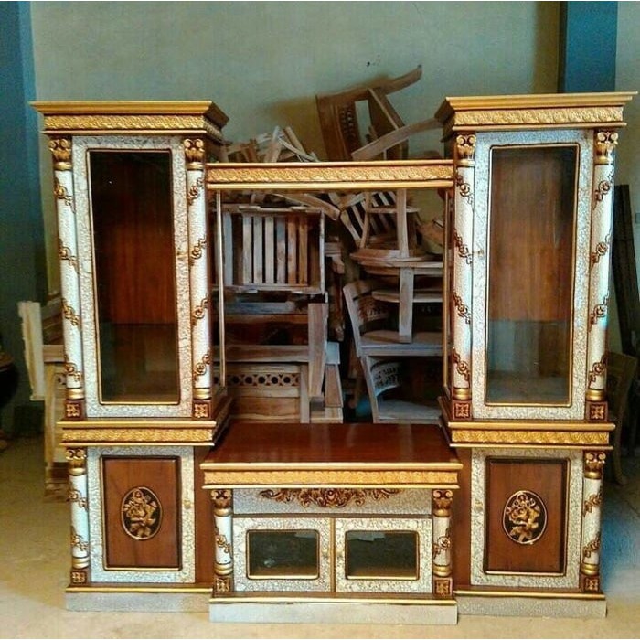 set meja tv, buffet tv, lemari tv lemari hias bufet hias jati jepara