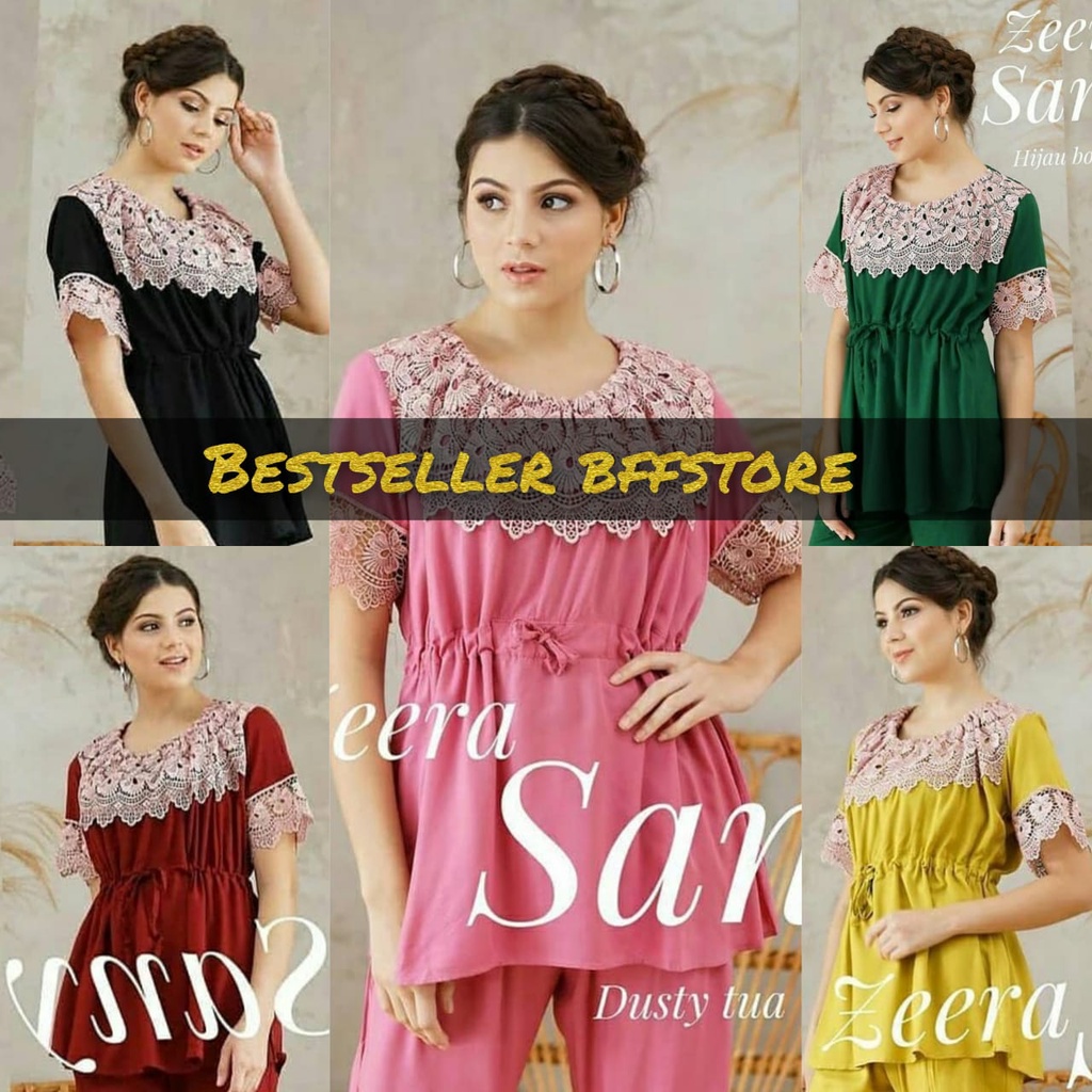 SETELAN ARAB SETELAN RENDA DLUSIA LULU RAYON PREMIUM setelan busui wanita kekinian 2021 setelan cplp