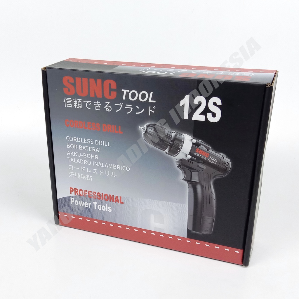 Mesin Bor Baterai Cordless Drill Bor Batere 12S 12V SUNC TOOLS