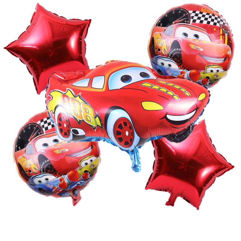 5pcs/lot Disney Pixar Cars Lightning McQueen Balon Dekorasi Balon Aluminium Foil Untuk Perlengkapan Pesta