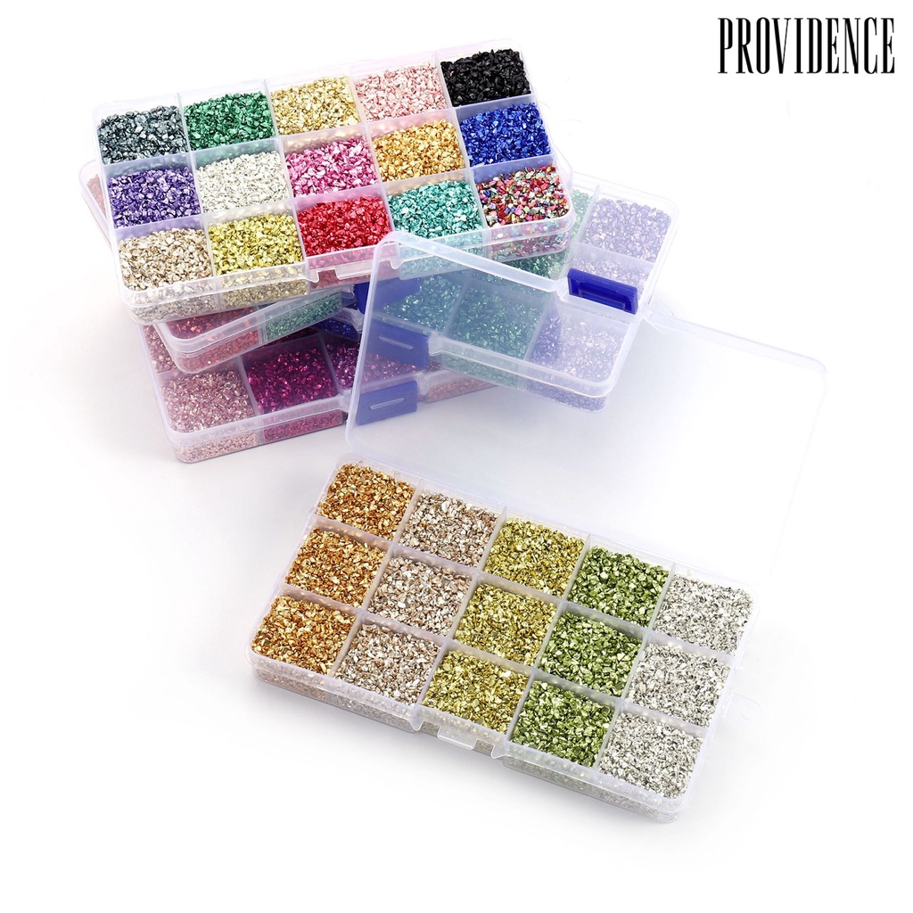 Providence 1 Box Nail Rhinestones Nail Art DIY Decoration Faux Crystal Nail Fragment Glitter Color Sequins for Home Use