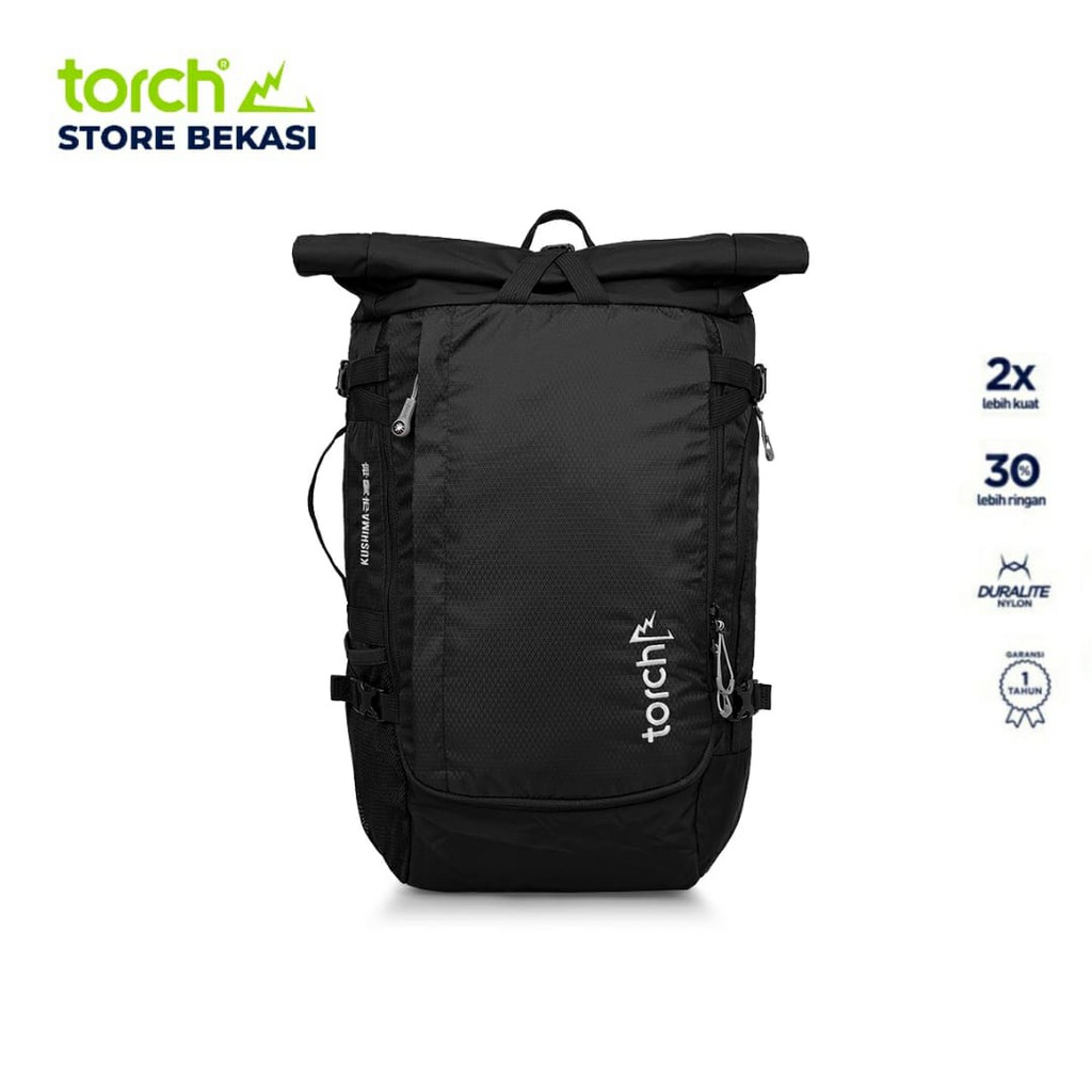 Torch Bekasi Tas Travel Backpack Kushima Jet Black - 35 Liter