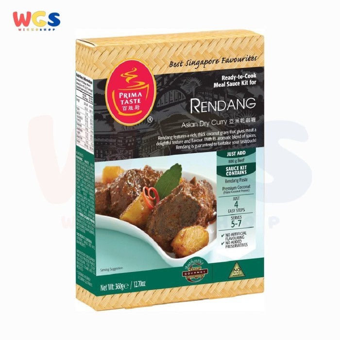 

Prima Taste Bumbu Rendang Meal Kit Sauce Rendang Asian Dry Curry 360G 006
