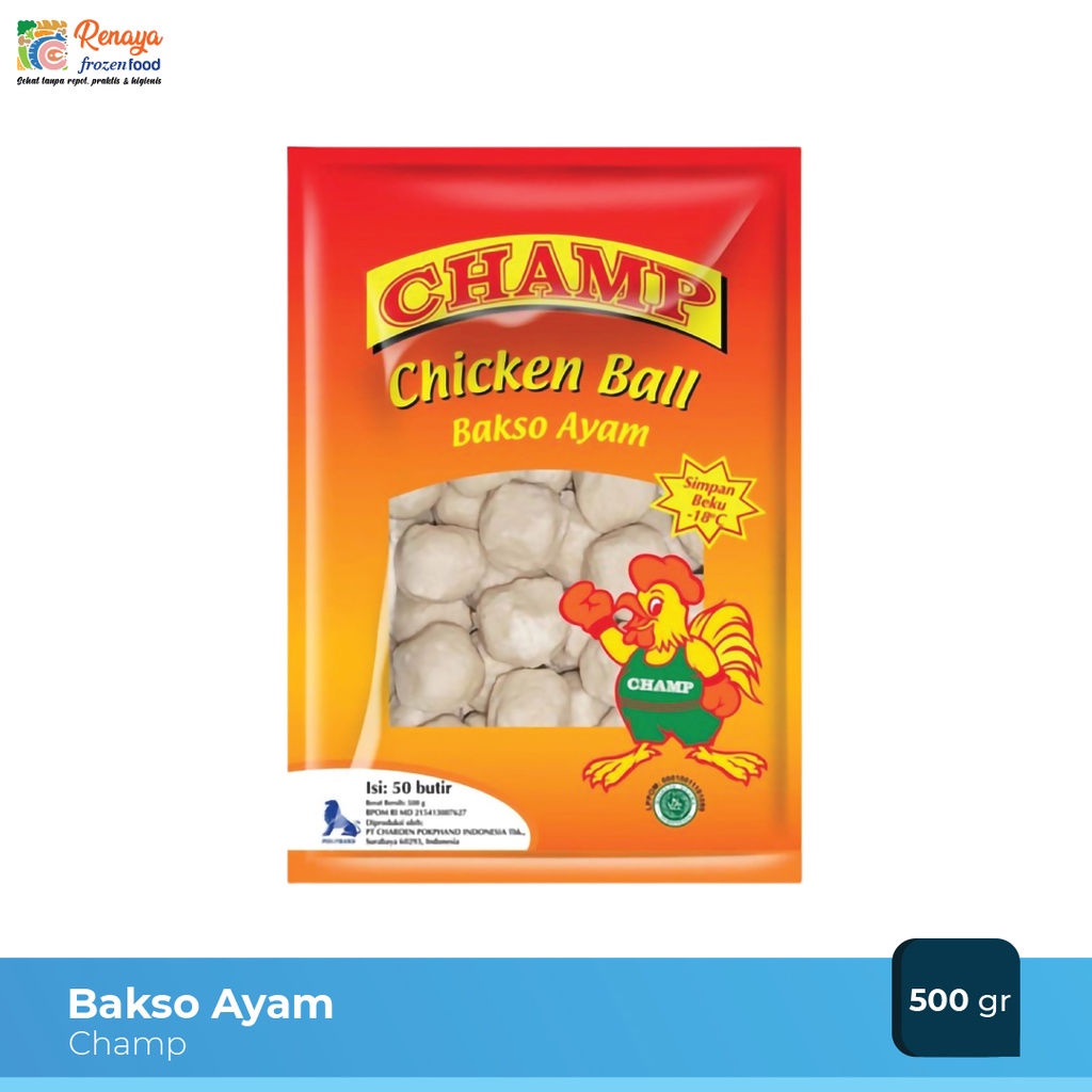 

Champ Chicken Ball Bakso Ayam Frozen Food Halal Original 500 Gram Termurah - Renaya.Frozen