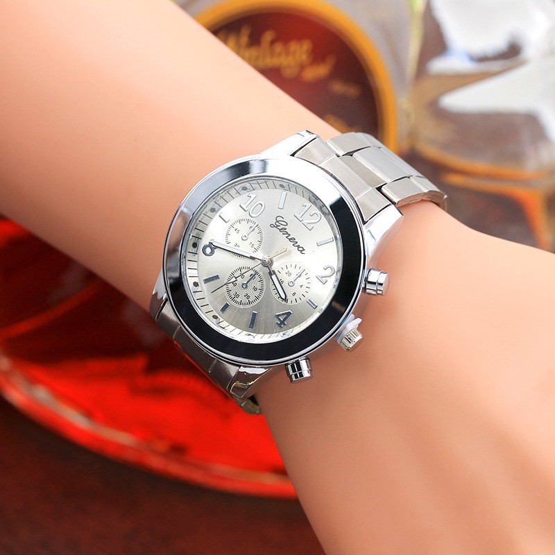 Jam Geneva Wanita Analog Diamond Fashion Casual Lady Wrist Watch Import-4