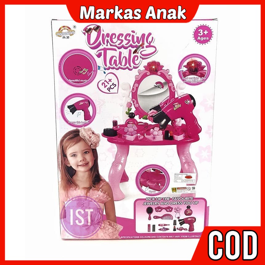 Mainan Anak Anak Umur 3 4 5 6 Tahun Meja Rias Alatke upkeUp mekap Dandan Dandanan salon salonan Pret
