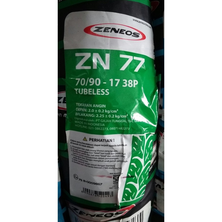 Ban ZENEOS 70/90-17 ZN 77 TUBELESS