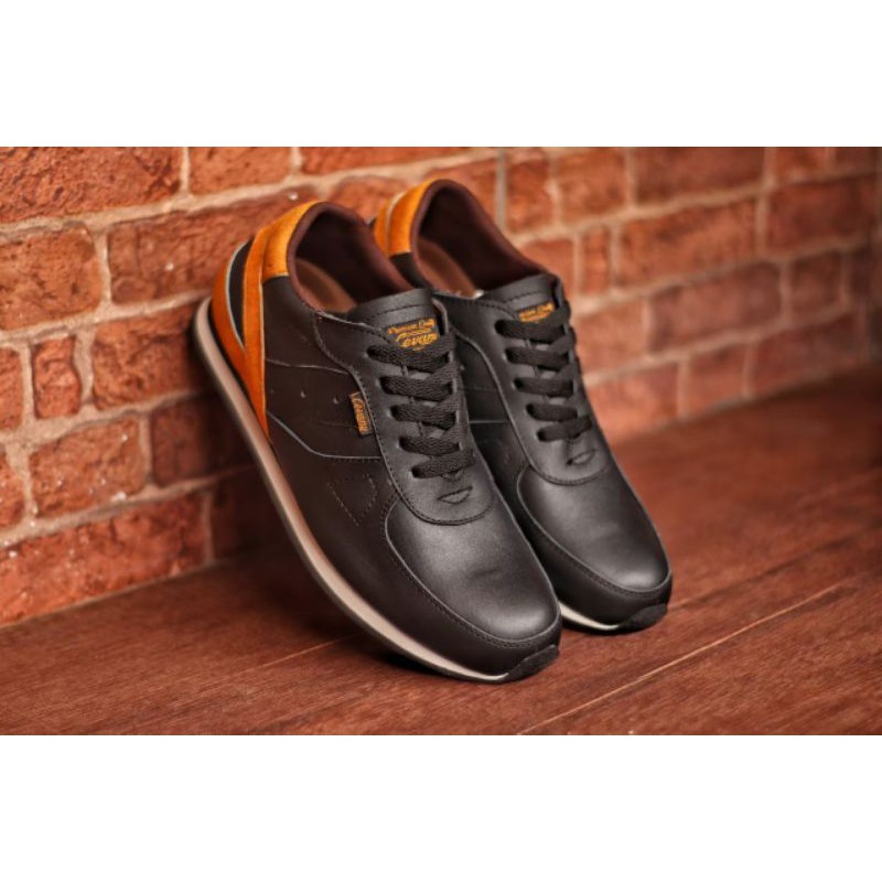 ASLI LEATHER (COD)- 100% KULIT ASLI SNEAKERS PRIA KASUAL SPORTY CEVANY JELLAL ORIGINAL CHa