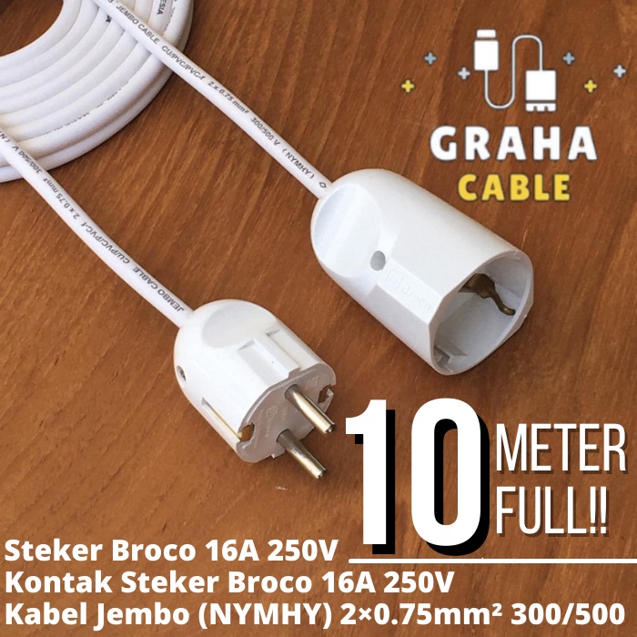 Sambungan Kabel Listrik (Extension) 10 Meter BROCO