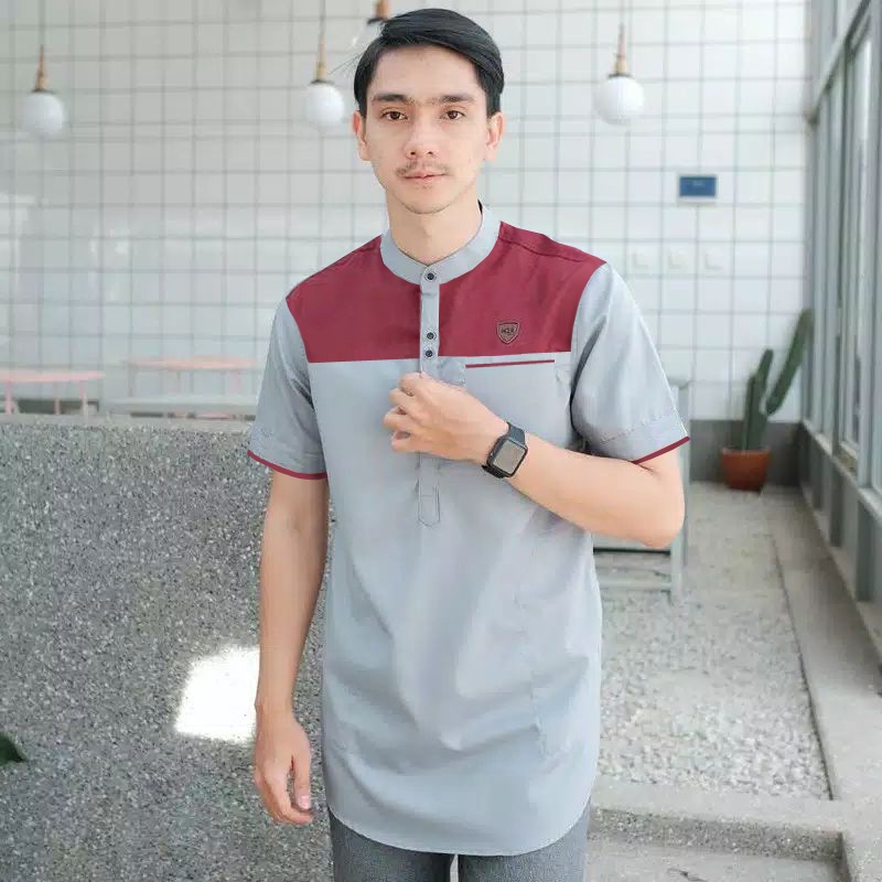 Koko Kurta Lengan Pendek kombinasi Matt Katun Adem Tebal Terlaris