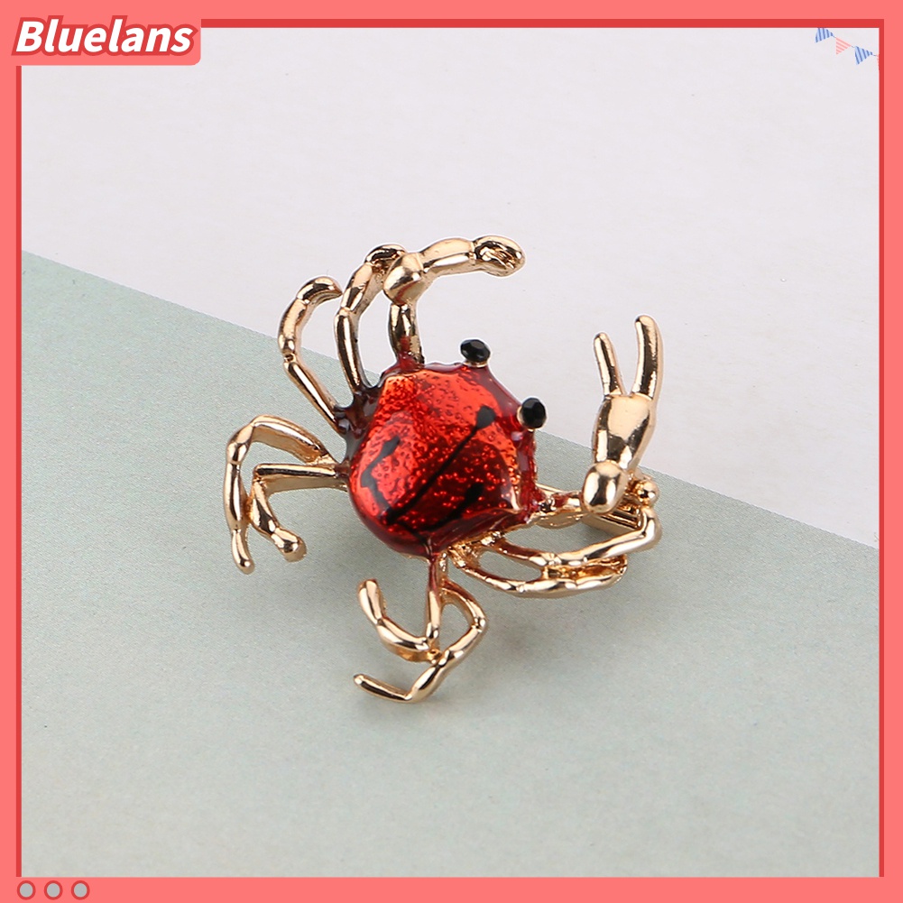 Bros Pin Enamel Bentuk Kepiting Untuk Wanita