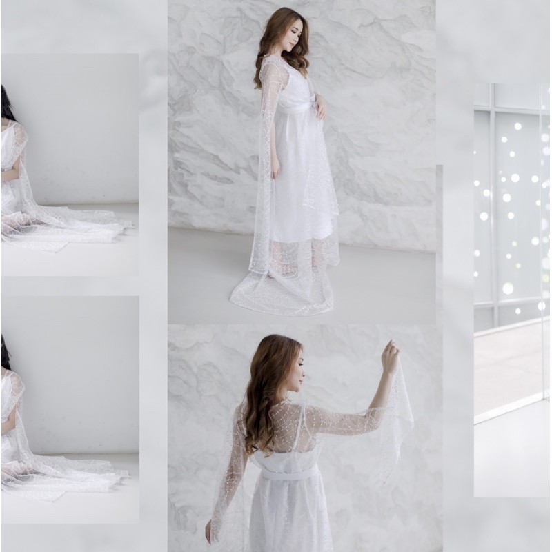 𝙏𝙪𝙩𝙪𝙡𝙡𝙚 Long Cape Kimono Pengantin Robe Pengantin