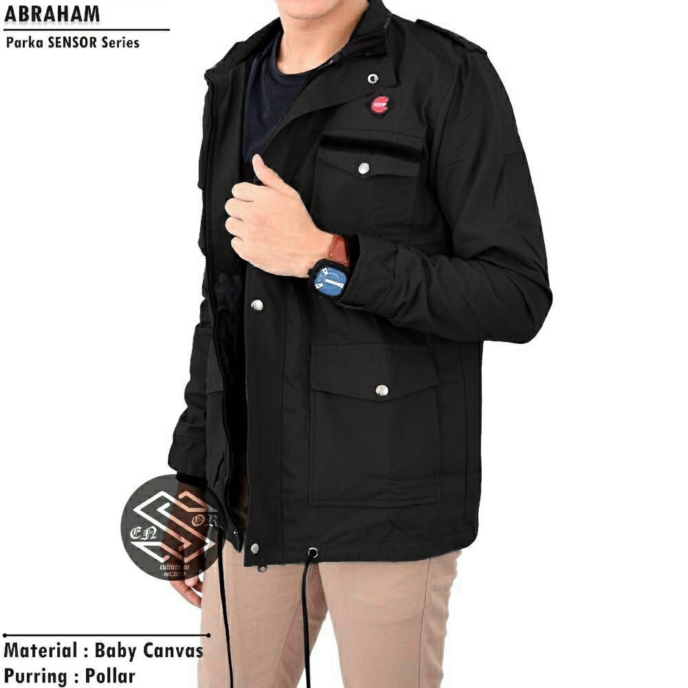 TERMURAH!! JAKET PARKA LIST PRIA / JAKET PARKA ABRAHAM