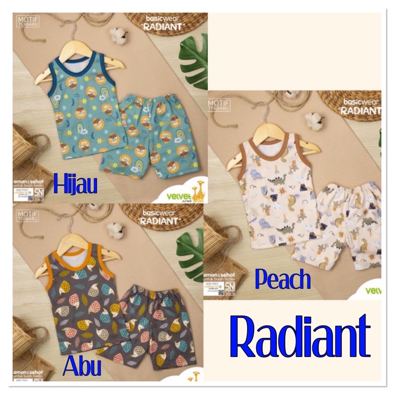 VELVET JUNIOR Setelan KUTUNG SINGLET Bayi / Anak SML XL XXL