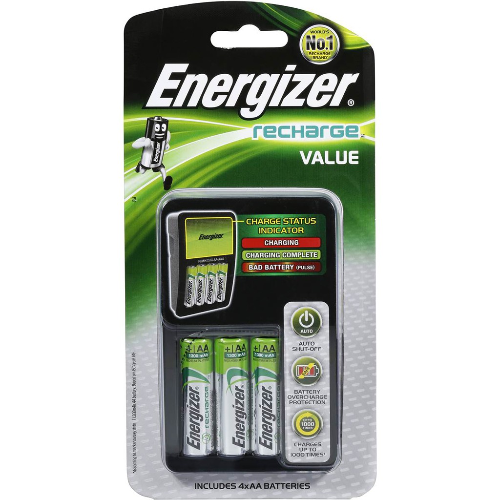 Energizer Charger CHCC [Include baterai AA 1300mAh] 4 slot