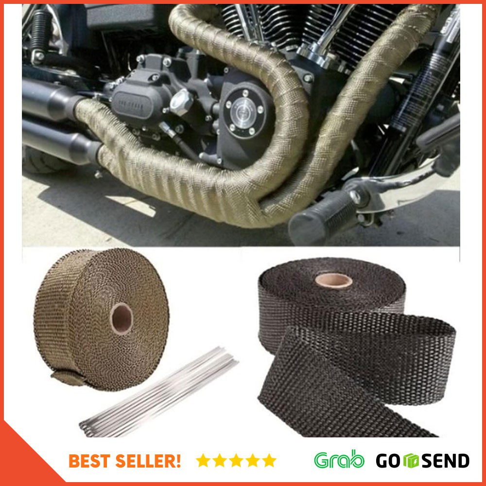 Exhaust Wrap Lakban Peredam Panas Knalpot - MP-001 - Black