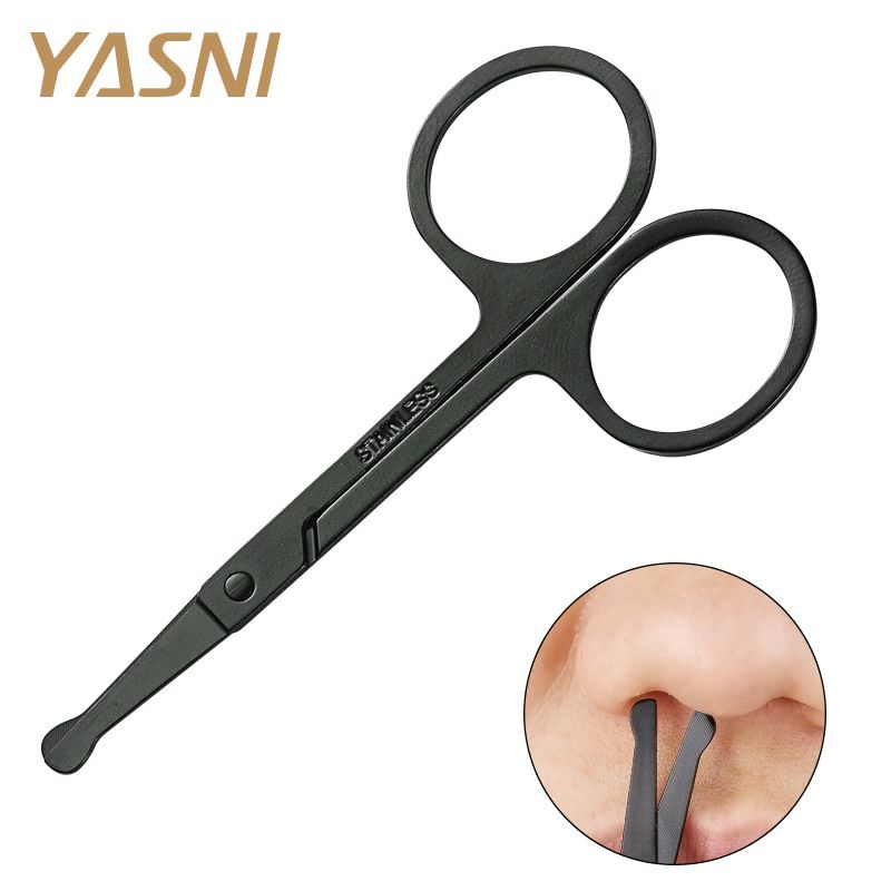 KNIFEZER Gunting Cukur Bulu Hidung Nose Hair Scissor Stainless Steel - Black