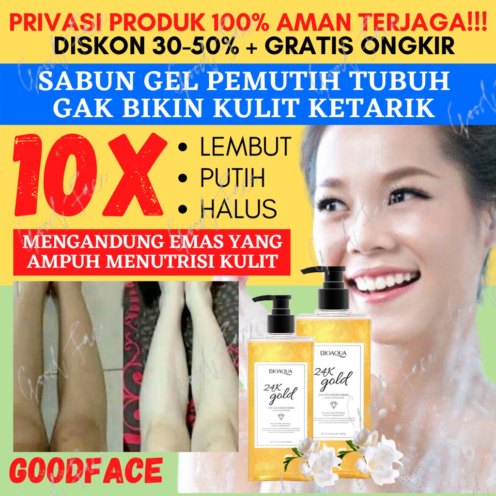 Sabun Mandi Cair Pemutih Badan BIOAQUA 24K Gold Body Wash 400ml Shower Gel