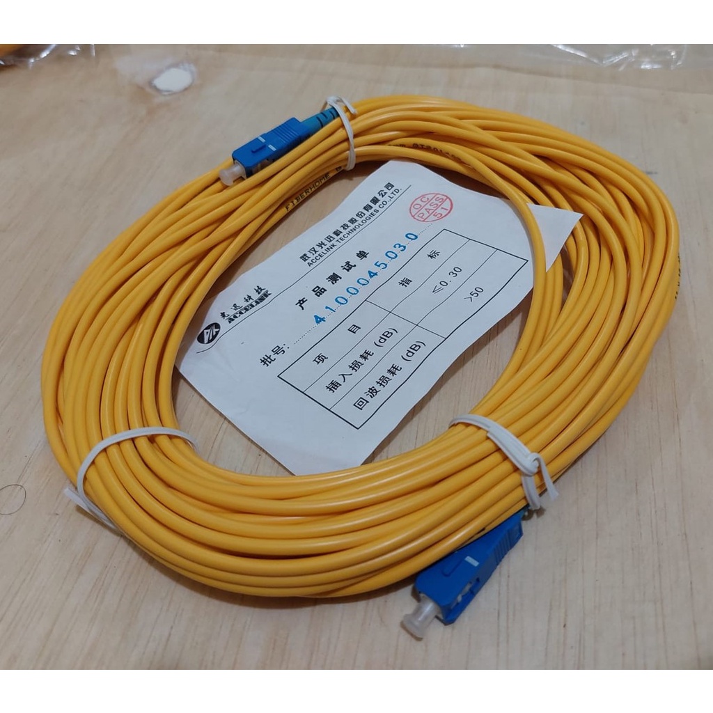 Patchord / Patchcord SC-SC UPC 15 Meter 3mm Simplex Pabrikan Panjang 15 Meter