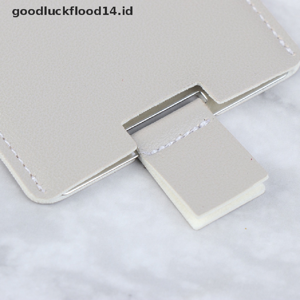 [OOID] PU Leather Cover Mini Shatter Proof Card Pocket Unbreakable Cosmetic Mirror ID