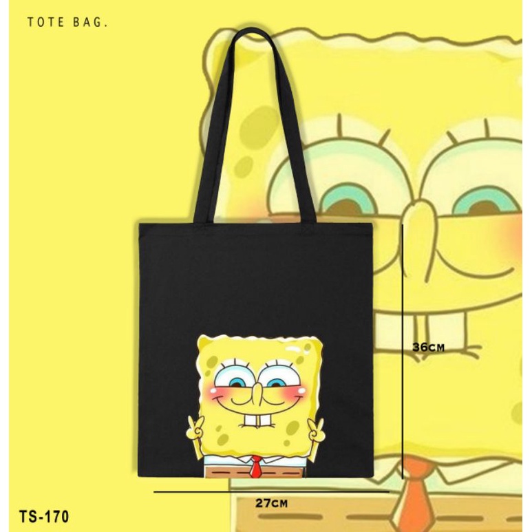 TOTE BAG KANVAS SPONGEBOB &amp; PATRICK