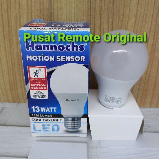 HANNOCHS BOHLAM LAMPU LED MOTION SENSOR GERAK 13W 13 WATT ORIGINAL