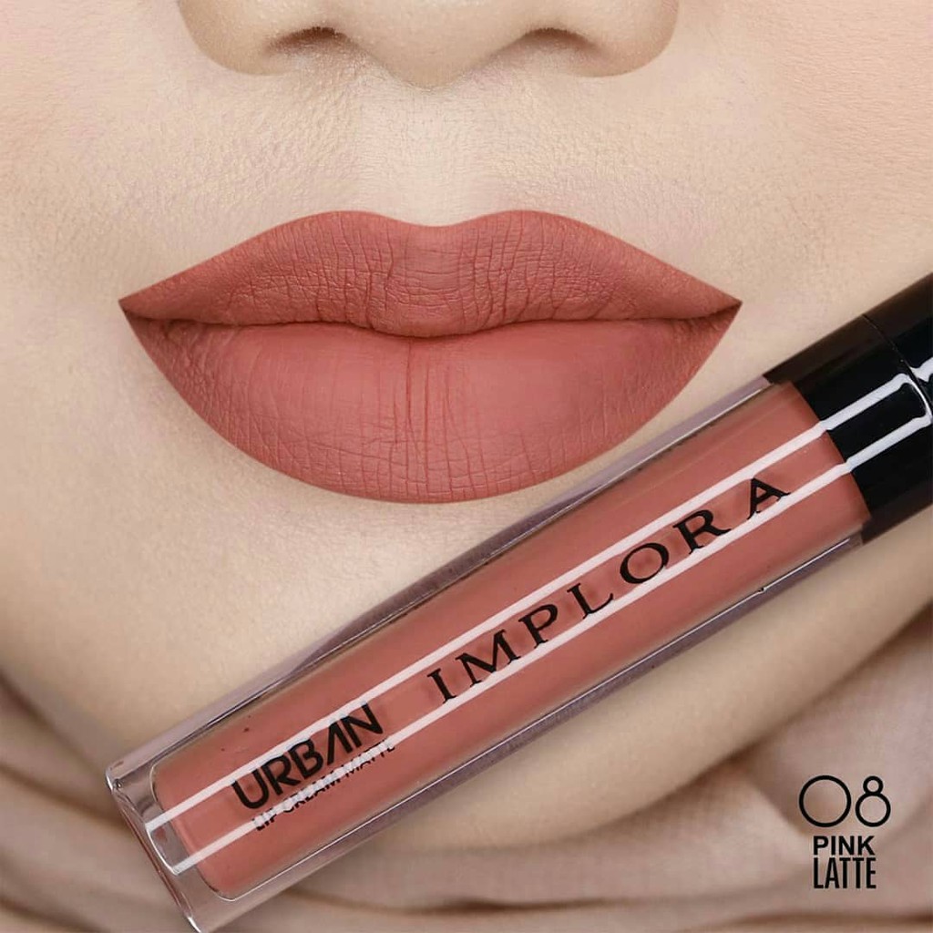 FREE BUBBLE WARP IMPLORA Urban Lip Cream Matte Original BPOM - Lipcream Surabaya-08 Pink Latte