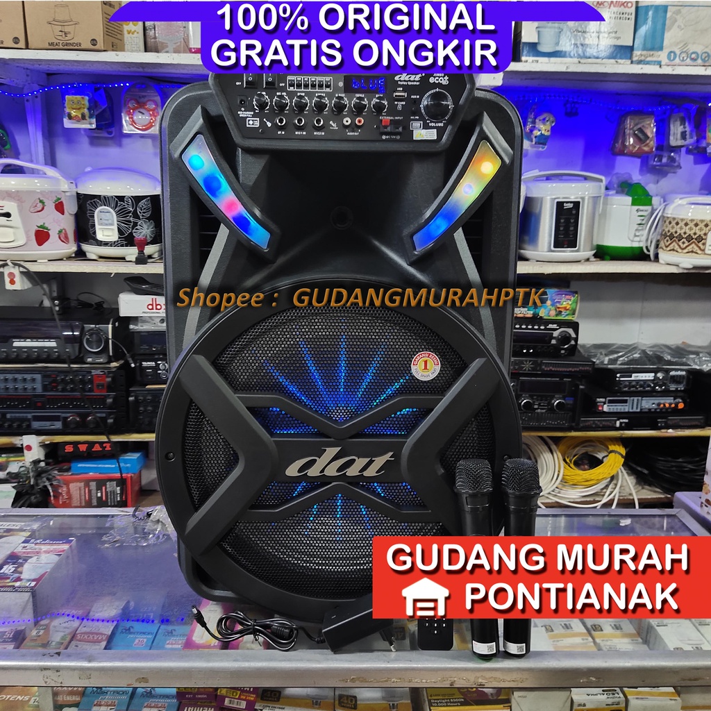 SPEAKER Bluetooth PORTABLE DAT JUMBO DT 1509 X2 ECO+ DT 1509X2 ECO+ DT1509X2ECO+ 15 INCH SIZE GEDE F