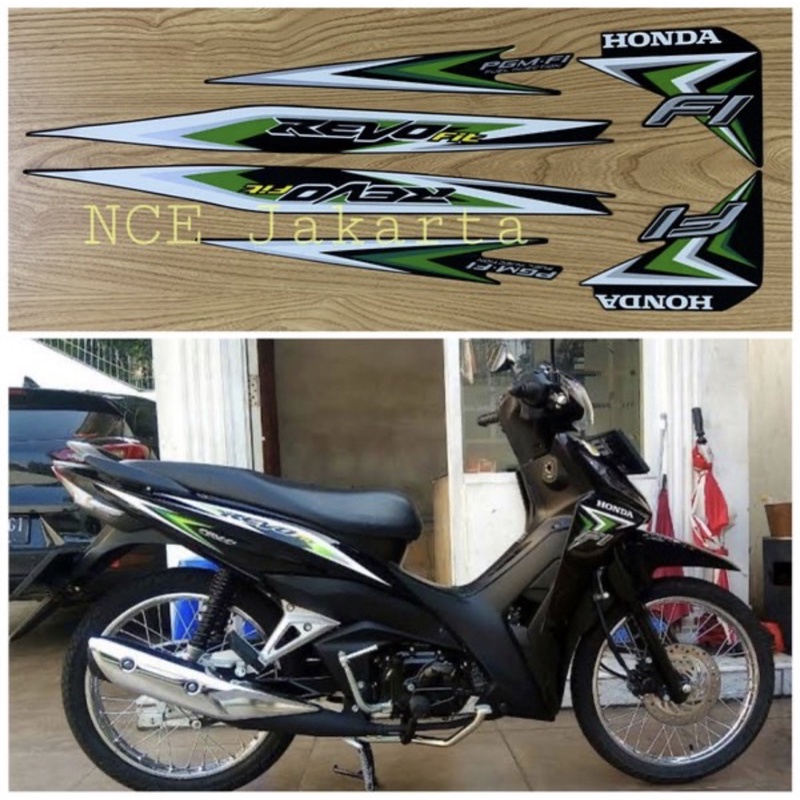 STIKER STRIPING SUPRA FIT FI 2015 HITAM LIS HIJAU