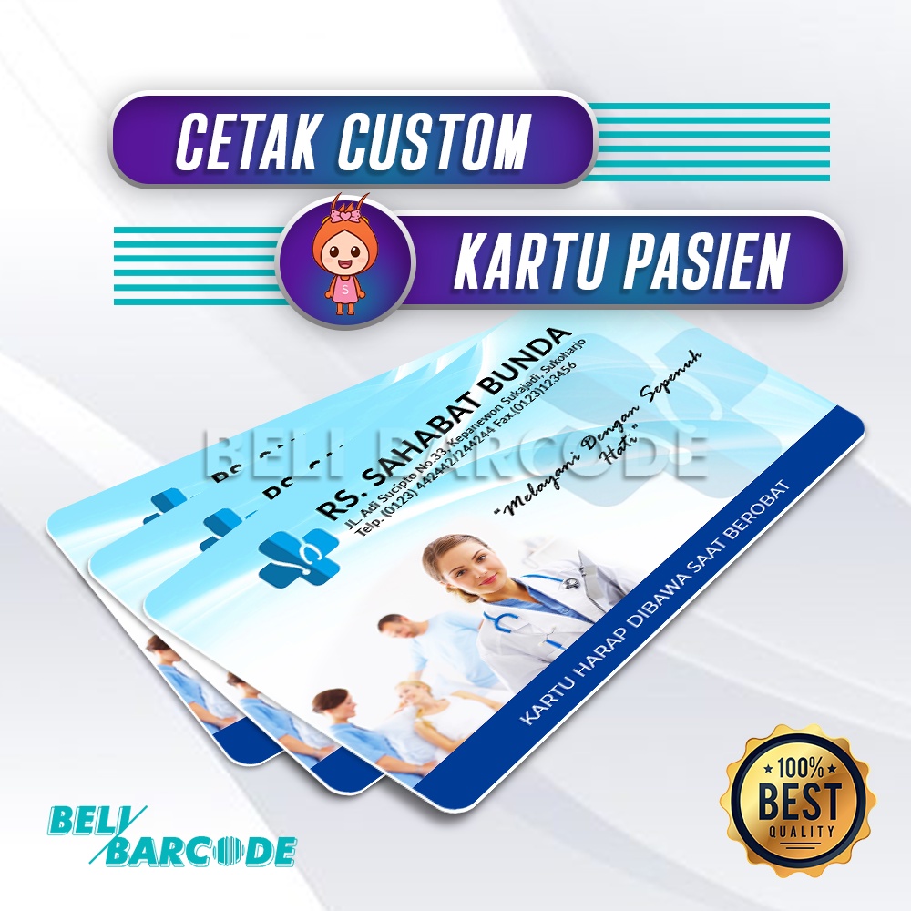 CETAK CUSTOM PREPRINTED PVC UNTUK KARTU PASIEN RUMAH SAKIT KLINIK PUSKESMAS