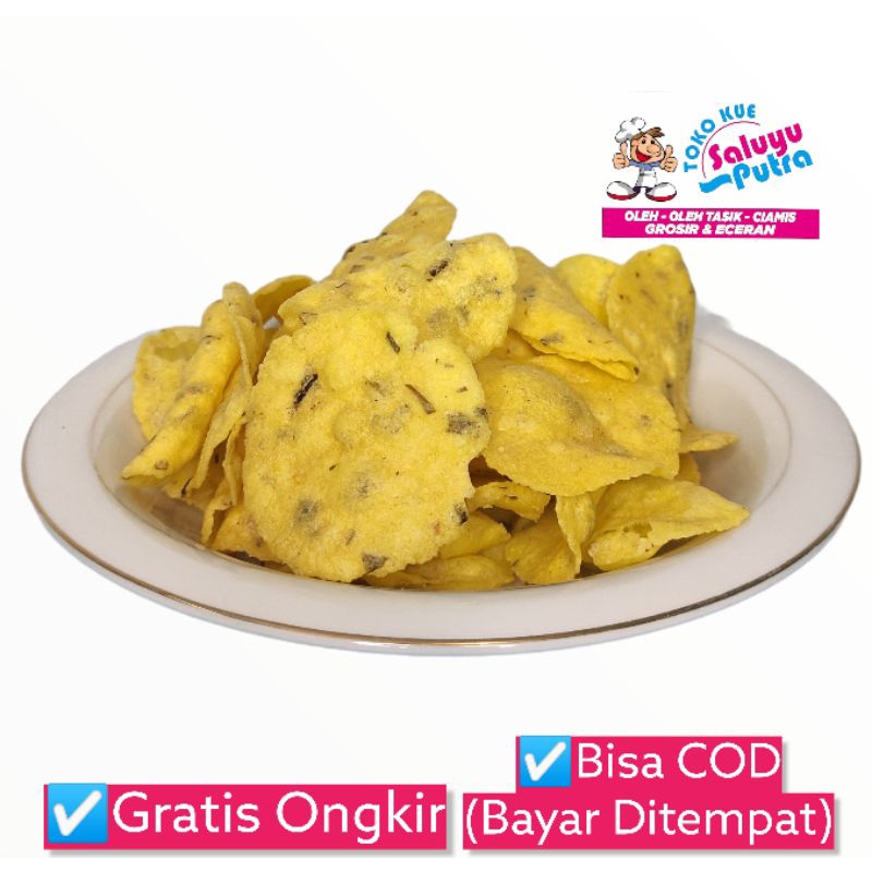 

Comet / Comring Singkong Daun Bawang Kiloan 250 gram