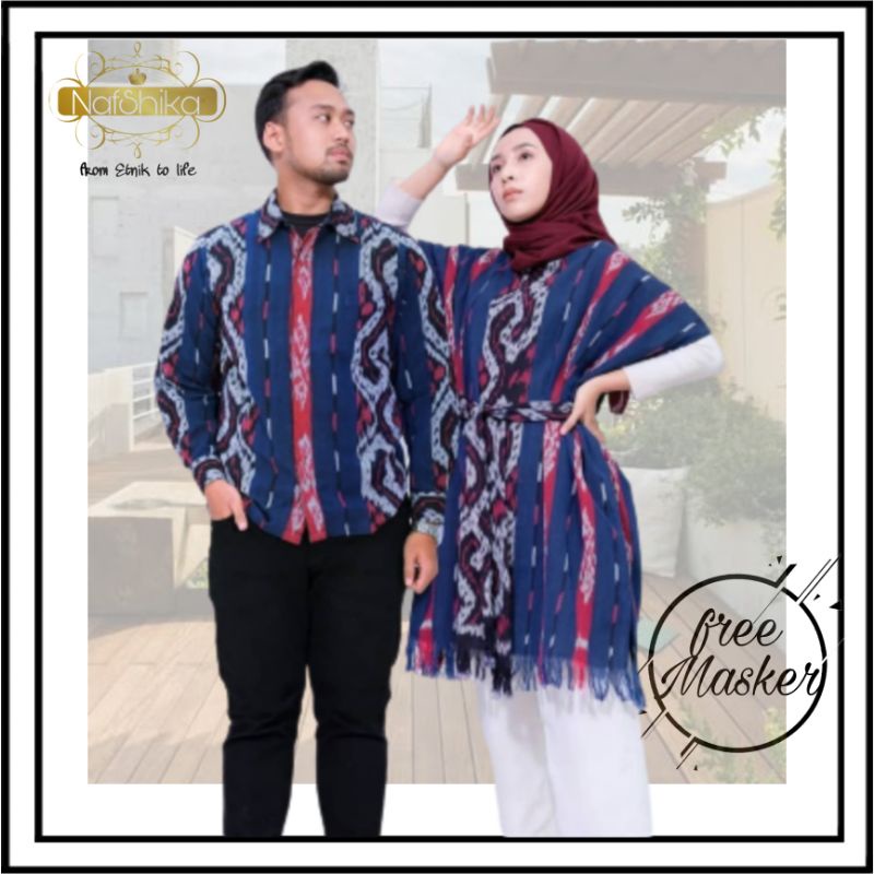 Couple Tenun Etnik - NAFSHIKA etnik Kemeja dan Blouse Tenun Etnik Pasangan Prewedding Tenun Troso