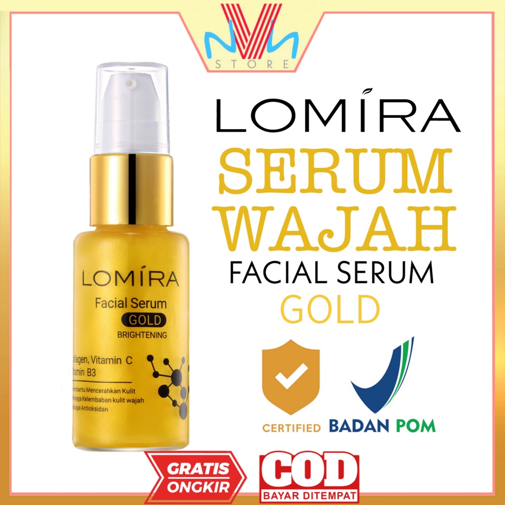 LOMIRA FACIAL SERUM GOLD - FACIAL SERUM GOLD LOMIRA - SERUM WAJAH MURAH