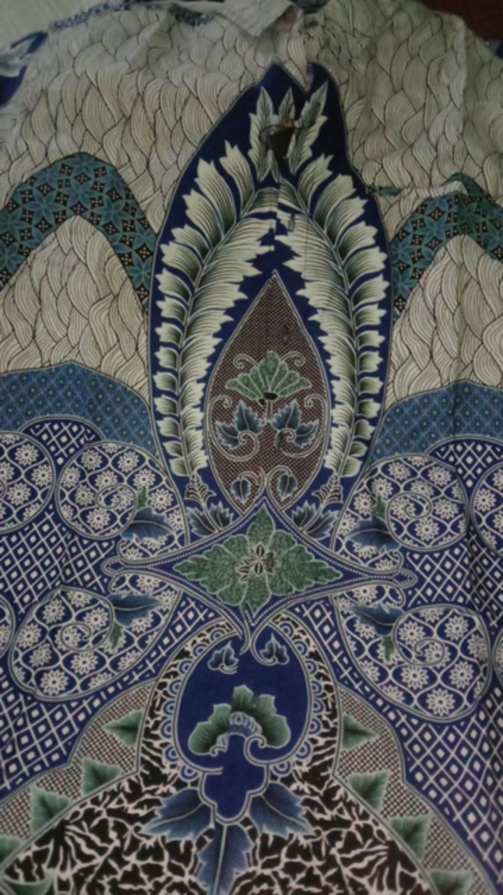 M231 Kemeja Pria Batik Panjang Biru 1722b