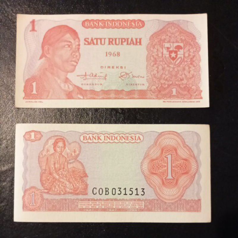 gress uang kuno 1 rupiah jendral sudirman tahun 1968