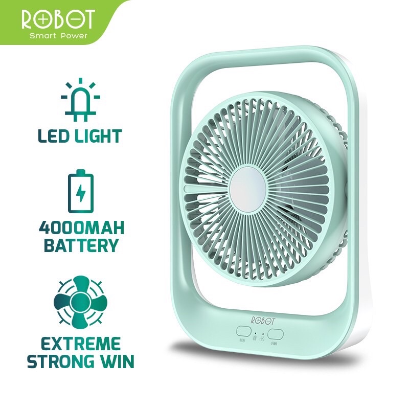 ori ROBOT RT-BF13 Portable Fan 4000mAh Rotateable Rechargeable Led Illuminated Garansi Resmi 1 Tahun