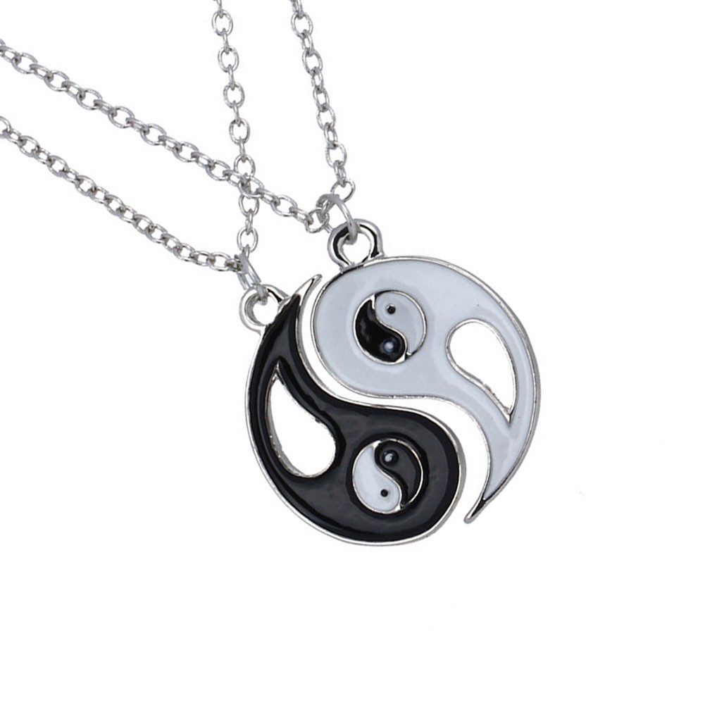 Fancyqube Baru Cina Mistik Yin Yang Kalung Liontin Baja Anti Karat Kalung Kalung Pasangan-Intl