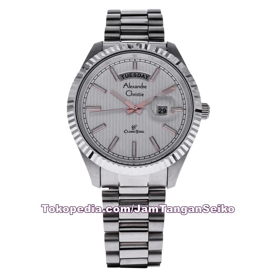 Jam Tangan Pria Alexandre Christie AC 5004 ME BSSSL Original Stainless