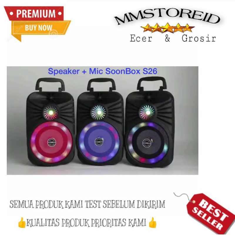 MM - Speaker Bluetooth Soonbox S26 5 inci / Wireless Speaker Soonbox S-26 Bluetooth 5.0