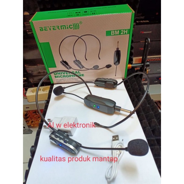 Mic headset wireless bando headset Bayermic BM-2H.original.suara sensitif cocok buat imam